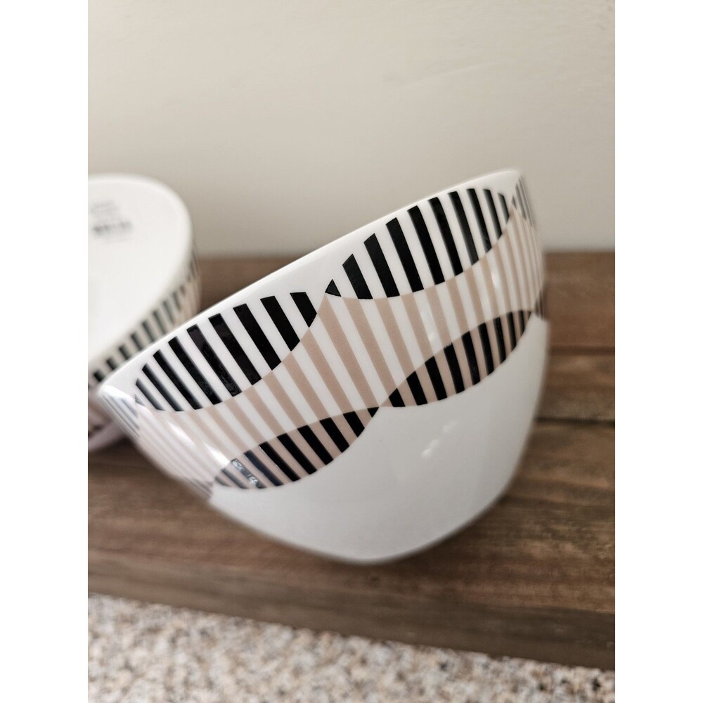 2 LENOX Luca Andrisani Linea Ottica Arch All Purpose Bowls Brown Black Modern